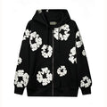 Denim Tears Cotton Wreath Full Zip-Up Hoodie - Black